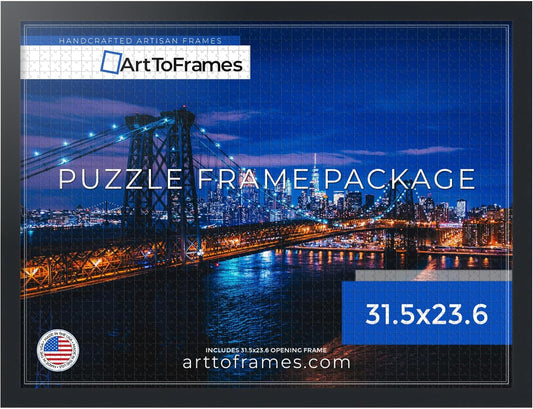 ArtToFrames 31.5x23.6 INCH Black Frame for 1500 Piece Puzzles