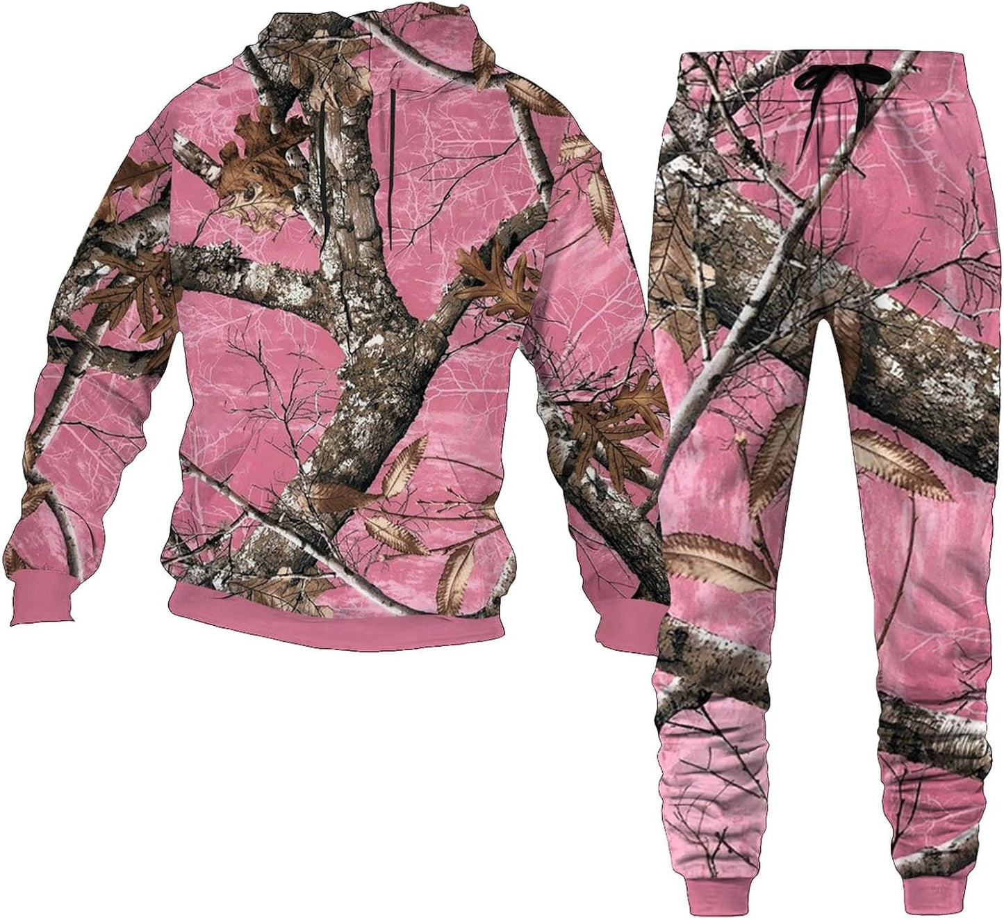 Men's Camo Hoodie Tracksuit Set - Athletic Comfort