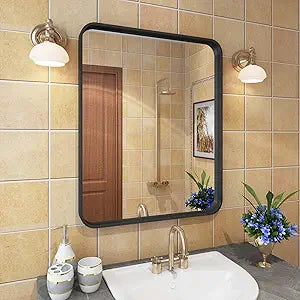 VANLIO 16x20 Black Bathroom Mirror - Stylish Matte Black Frame