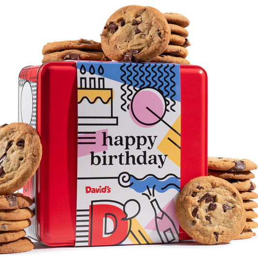 David's Cookies Happy Birthday Chocolate Chunk Cookies Tin Gift