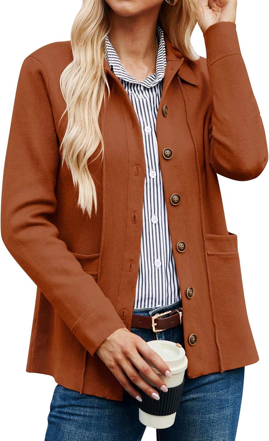 Casual Cardigan Knit Button Down Jacket for Women by GRACE KARIN