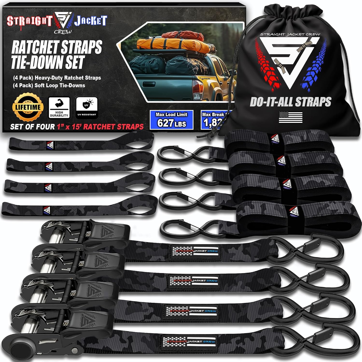 Heavy Duty Ratchet Tie Down Straps for Secure Cargo Transport