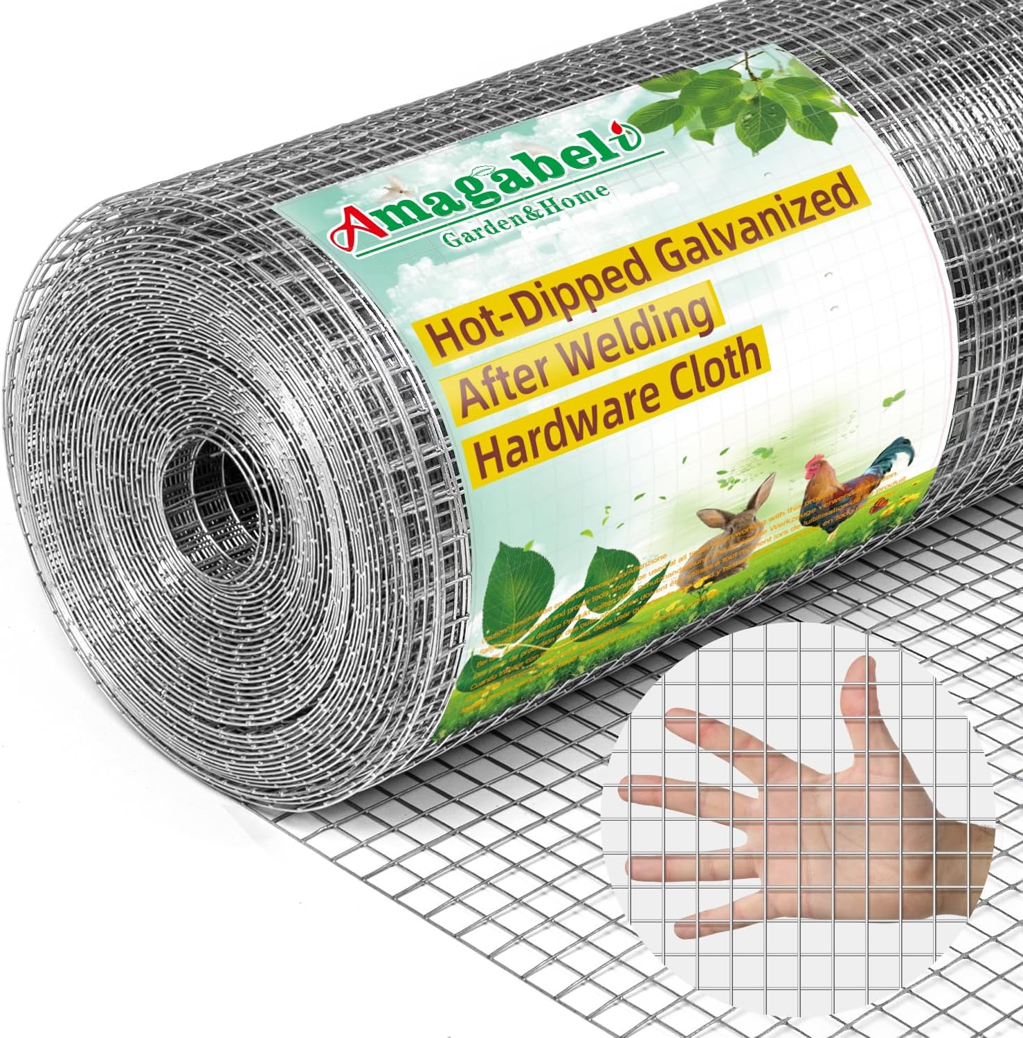 Amagabeli Hardware Cloth 1/2 inch 36in x 100ft for Garden Use