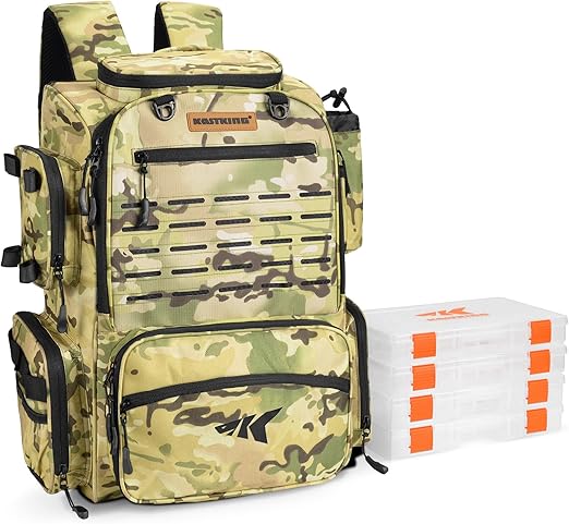 KastKing Bait Boss Fishing Tackle Backpack with Rod Holders