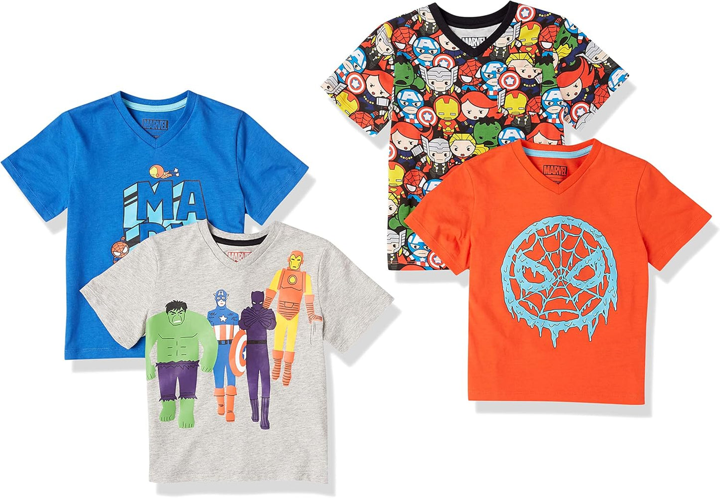 Disney Marvel Star Wars Boys Short-Sleeve V-Neck T-Shirts Pack