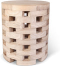 Athaliah Wooden Side Table - Hand Carved Rustic Tree Stump End Table