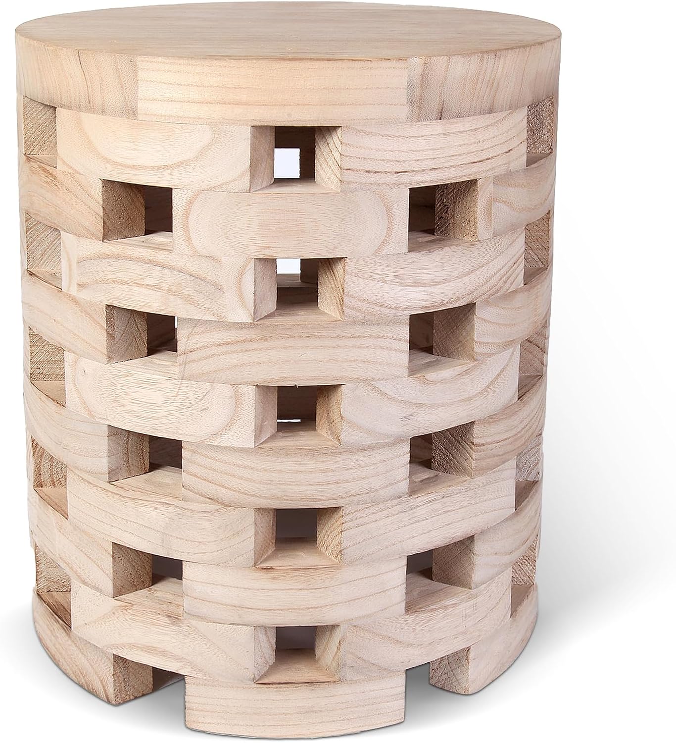 Athaliah Wooden Side Table - Rustic Hand Carved Tree Stump