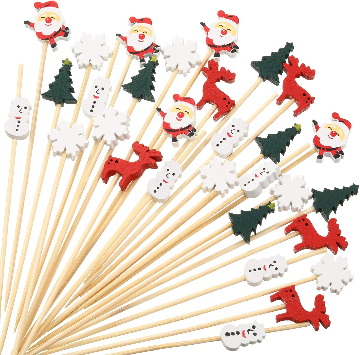 Christmas Cocktail Picks - Festive Holiday Decor (100 pcs)