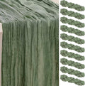 Sage Green Cheesecloth Table Runner 35x120 in 10 Pack - Rustic Gauze