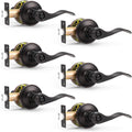 Probrico Wave Style Privacy Door Levers 6-Pack - Keyless Oil Rubbed