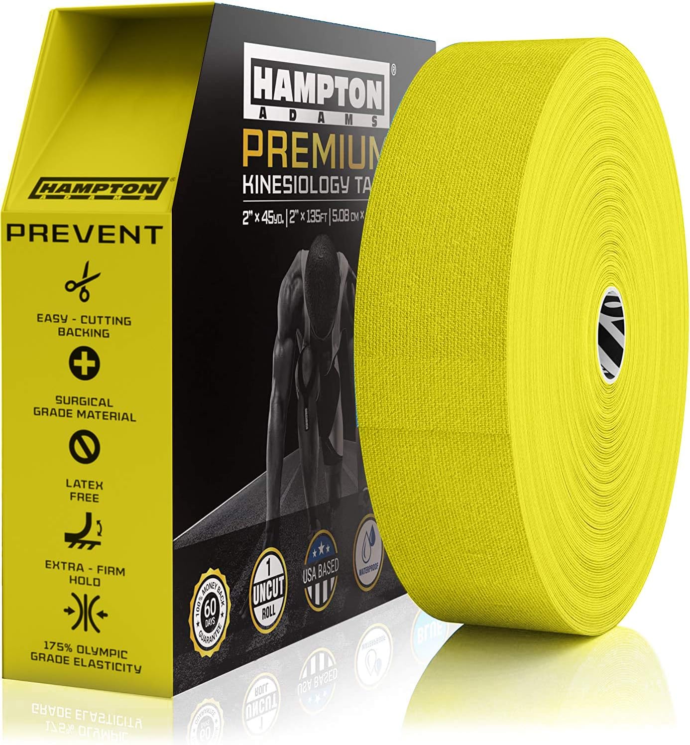 Hampton Adams Elastic Kinesiology Tape for Pain Relief & Support