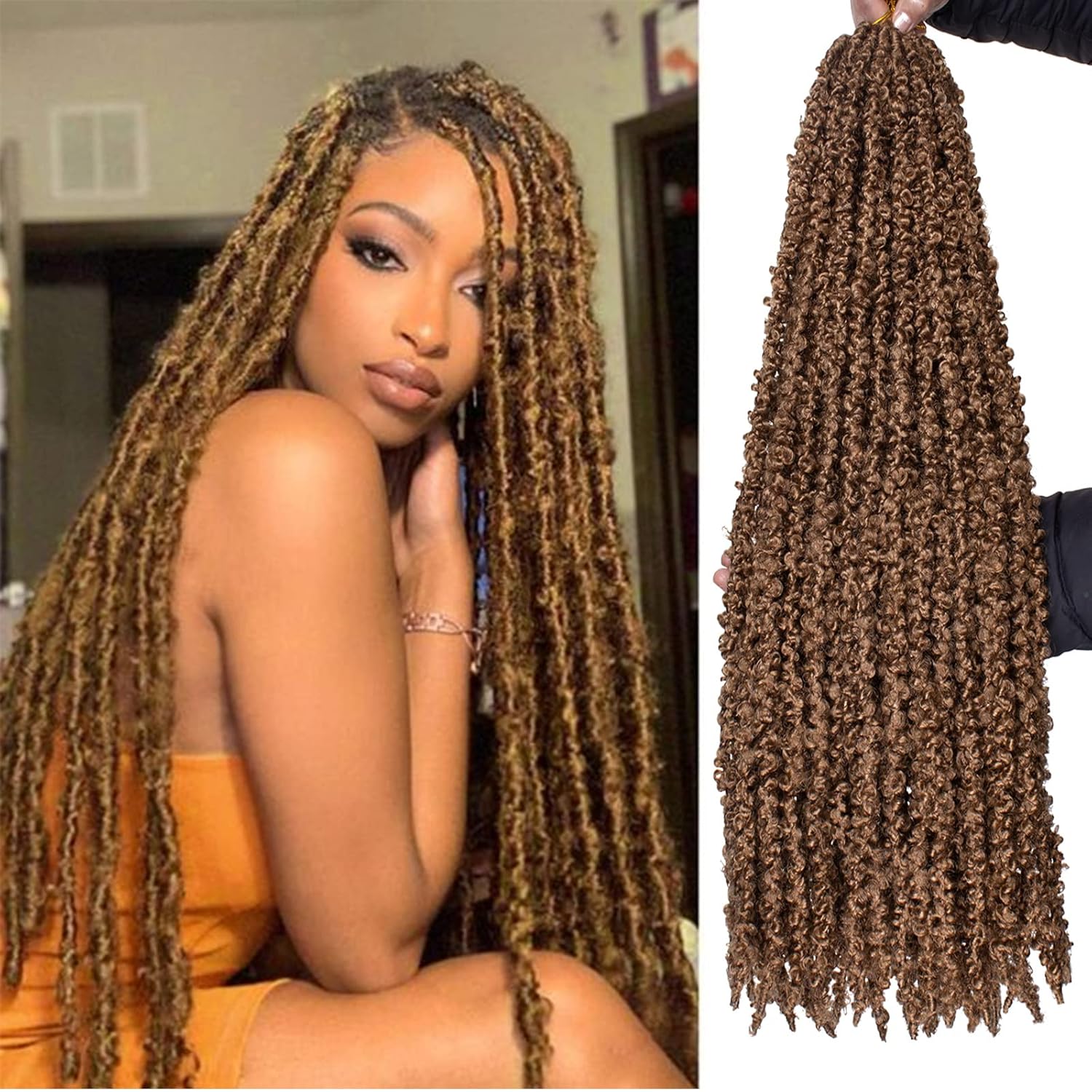 ZRQ Butterfly Locs Crochet Hair 30 Inch Pre-Twisted Braids