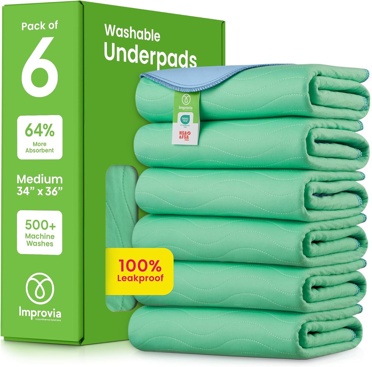 IMPROVIA Washable Underpads for Heavy Absorbency and Comfort