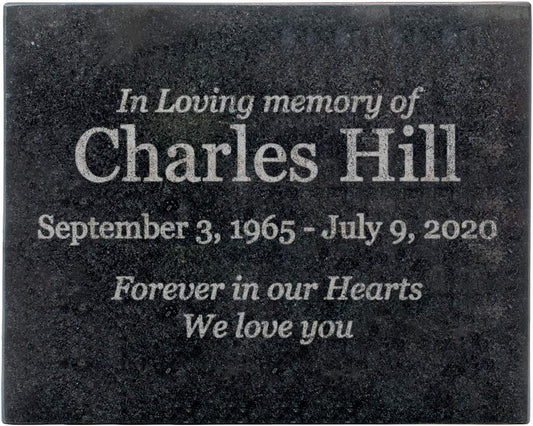 Customized In Loving Memory Black Granite Memorial Plaque Gift