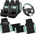 CAR PASS Universal Mint Lace Car Seat Covers Full Set - Feminine