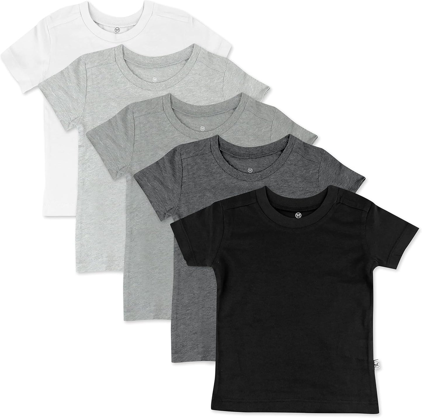 HonestBaby Unisex Baby 5-Pack Short Sleeve T-Shirts for Kids