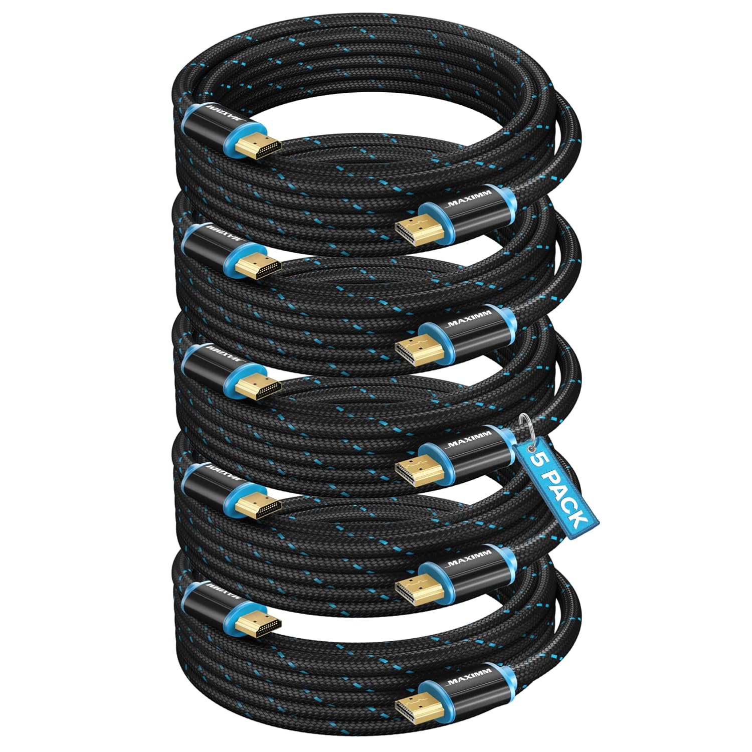 Maximm 4K HDMI Cables 5 Pack - Ultra HD Quality