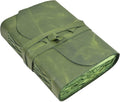 Vintage Green Leather Journal - 200 Pages Rustic Unlined Notebook
