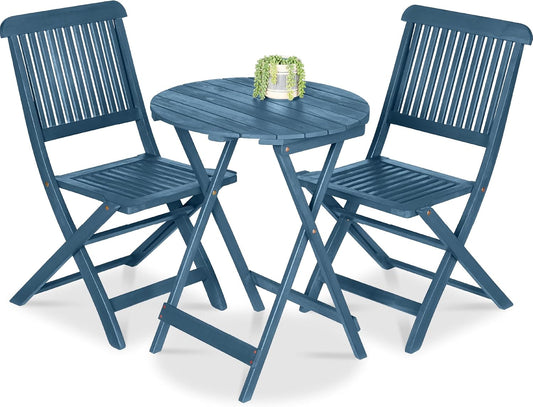 Best Choice Products 3-Piece Acacia Wood Bistro Set for Outdoors