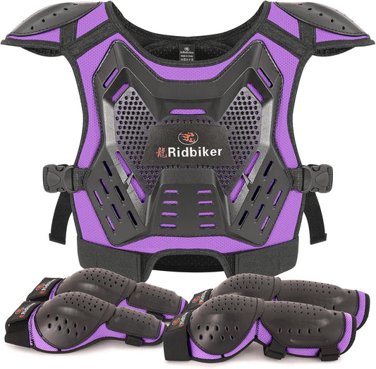 Kids Dirt Bike Gear Set with Chest Protector and Knee Guards