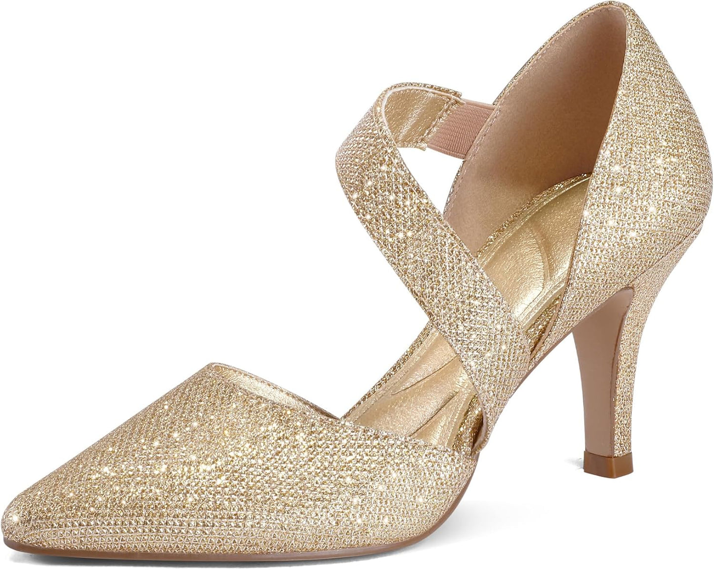 mysoft Women's Pointed Toe Low Stiletto Heel Dress Pumps Shoes