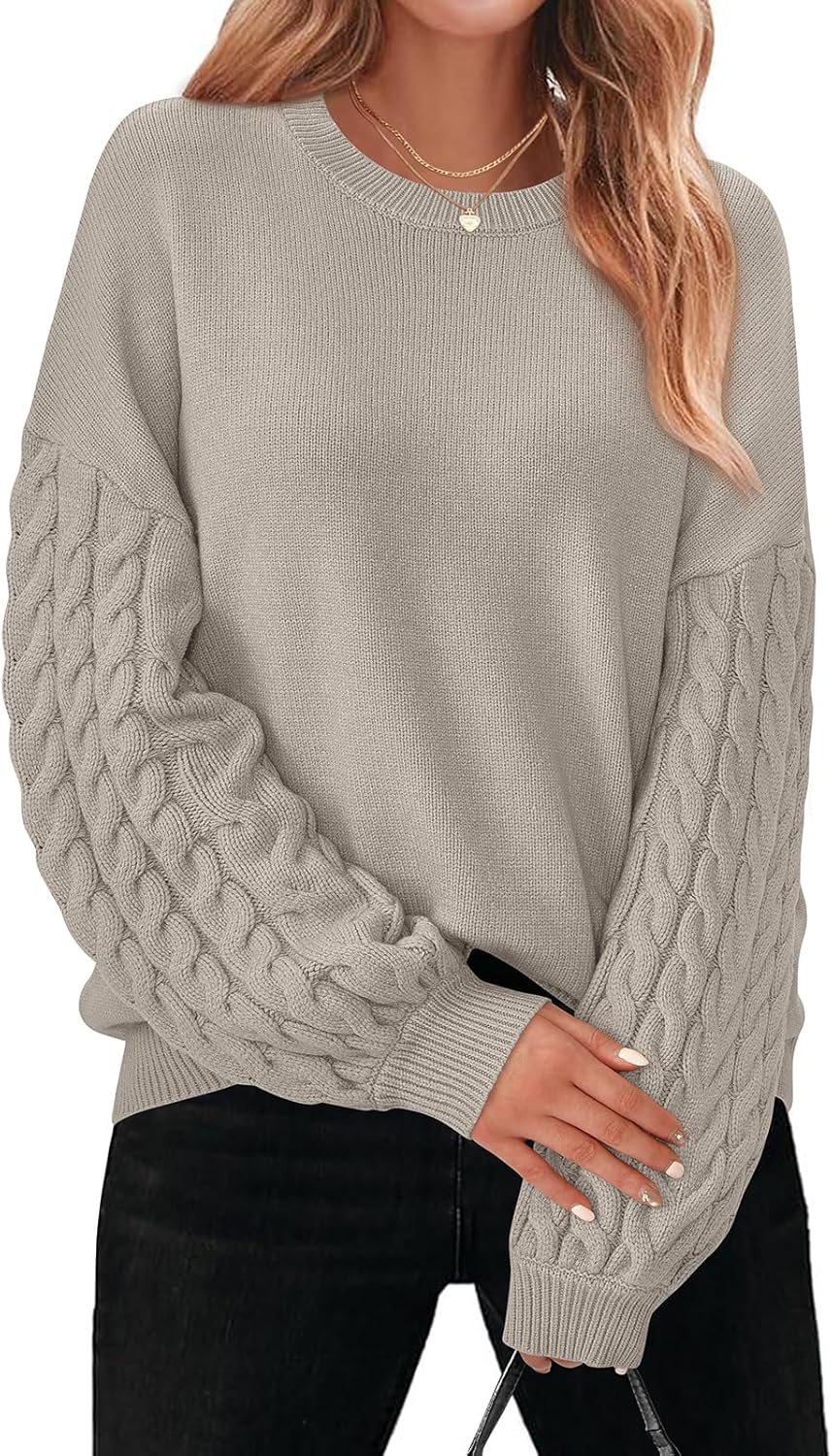 Oversized Cable Knit Sweater for Women - Cozy Fall Fashion