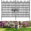15 Panels Tall Garden Animal Barrier Fence with Gate - No Dig
