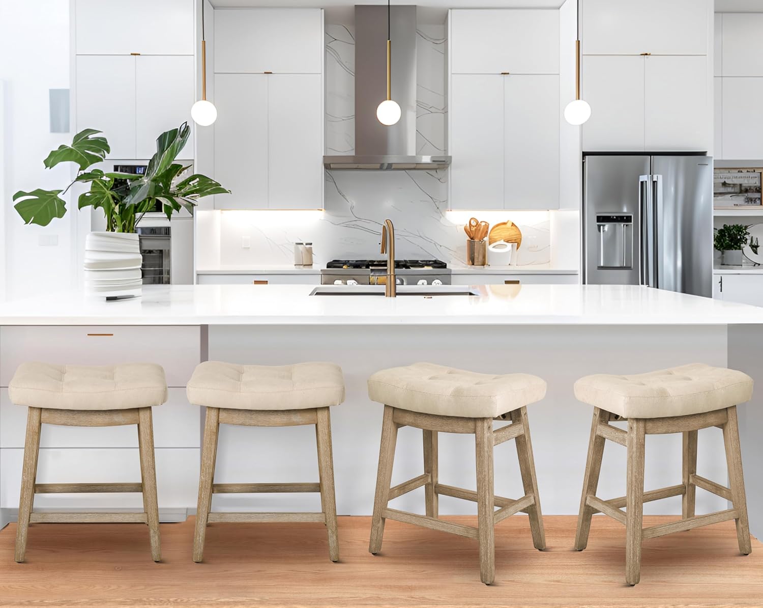 Comfortable Counter Height Bar Stools Set of 4 for Kitchen