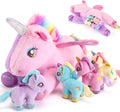 5 Pieces Unicorn Stuffed Animals 5-in-1 Mommy with 4 Babies - Gift