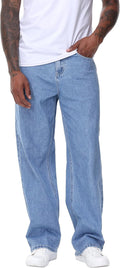 Men's Non-Stretch Loose Fit Wide-Leg Baggy Jeans Pants - Casual