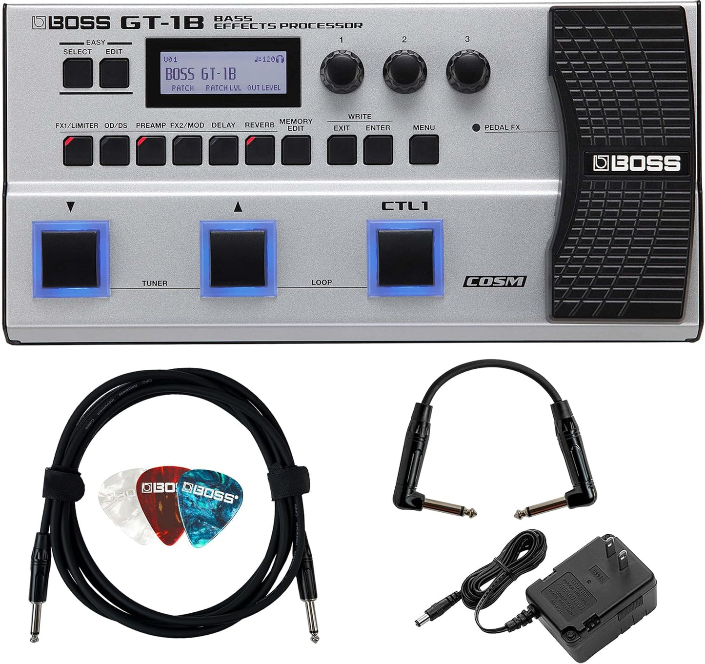 Boss GT-1B Bass Effects Processor Bundle for Ultimate Sound