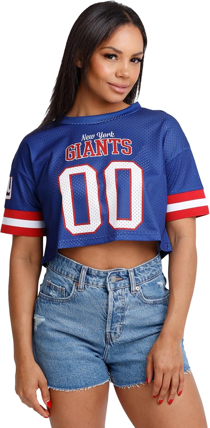FOCO Women's NFL Ladies Fashion Gameday Jersey Mesh Crop Top