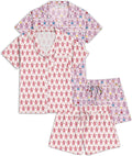 Ekouaer 2 Pack Womens Pajamas Set Button Down Short Sleeve Clothing