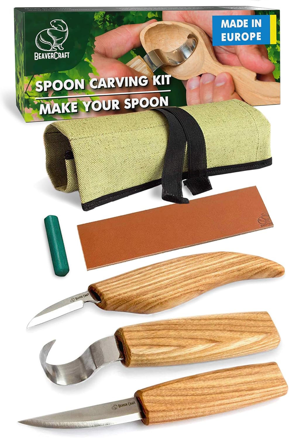 BeaverCraft S13 Wood Carving Tools Set for Spoon Carving Fun