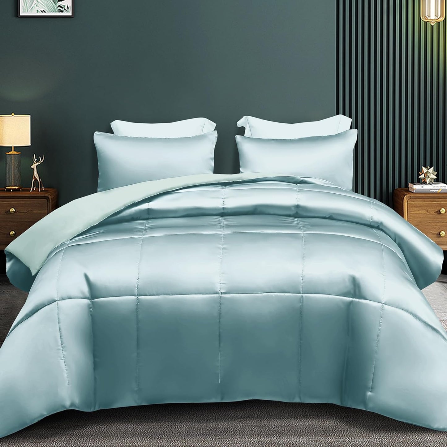 Luxurious Satin Comforter Set for King Size Bedding Needs