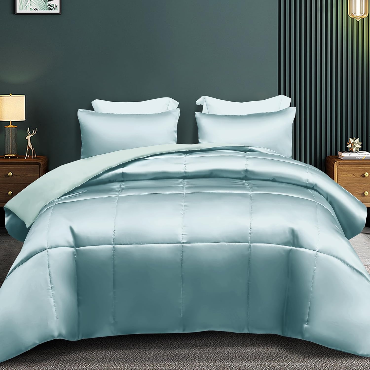Luxurious Satin Comforter Set for King Size Bedding Needs