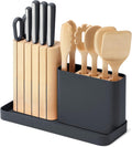 Charcoal 14-Piece Kitchen Prep Set - Knives & Wooden Utensils