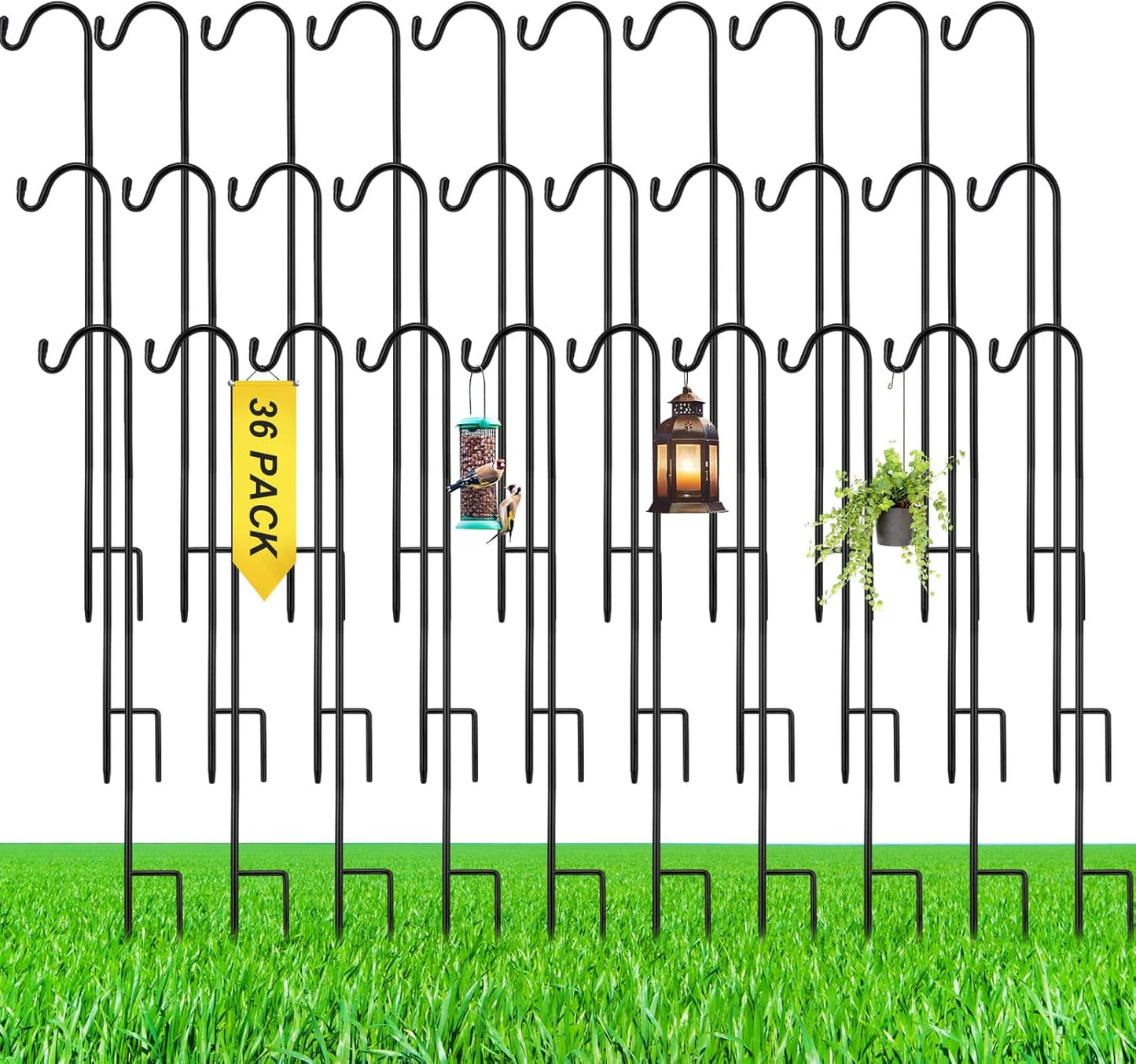 36 Pcs 24 Inch Shepherds Hook for Outdoor Bird Feeder Decor