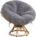 Fluffy Shaggy Cover for Papasan Chair Cushion - Light Grey