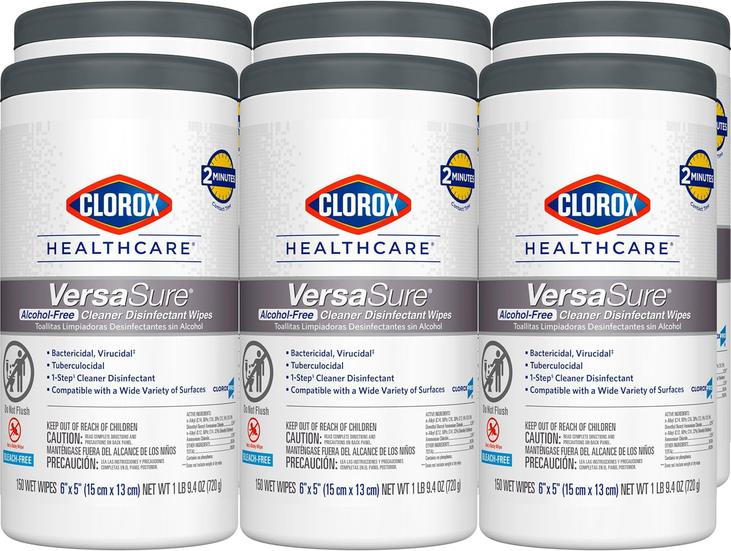 VersaSure Disinfectant Wipes for Healthcare Use, 150 Count Canister