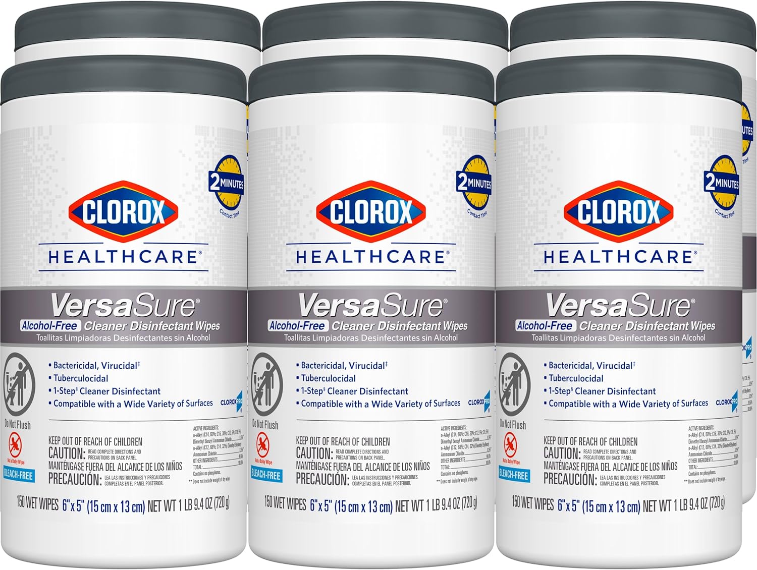 VersaSure Disinfectant Wipes for Healthcare Use, 150 Count Canister
