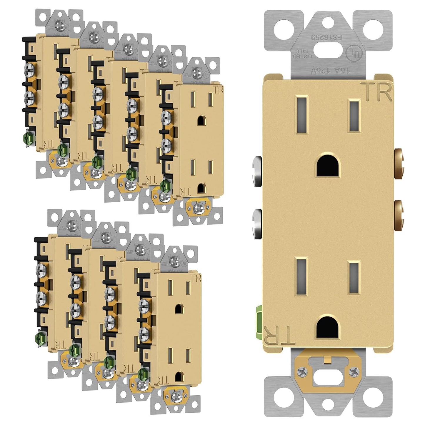 ENERLITES Elite Series Decorator Receptacle Outlet 10 Pack