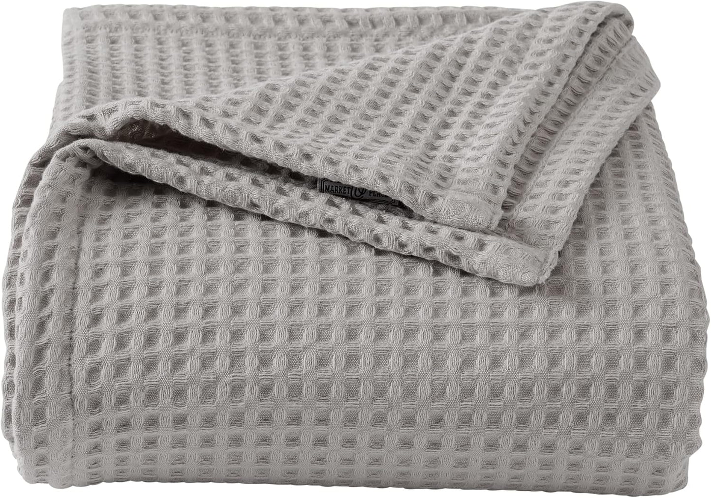 100% Cotton Waffle Weave Bed Blanket for All-Season Comfort