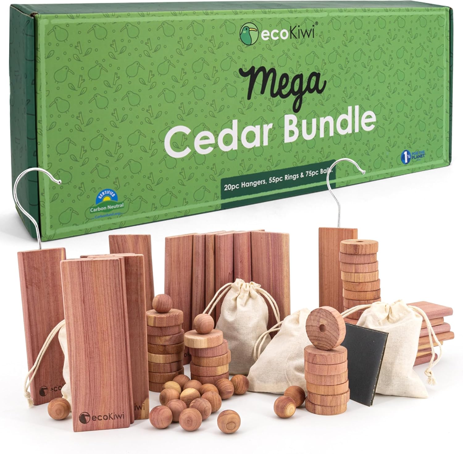 ecoKiwi Cedar Blocks for Clothes Storage Mega Bundle Box
