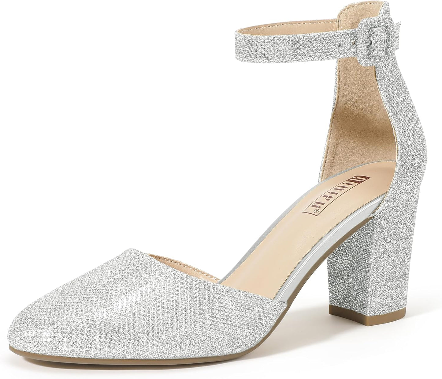 IDIFU Closed Toe Heels for Women - Stylish Chunky Block Heels