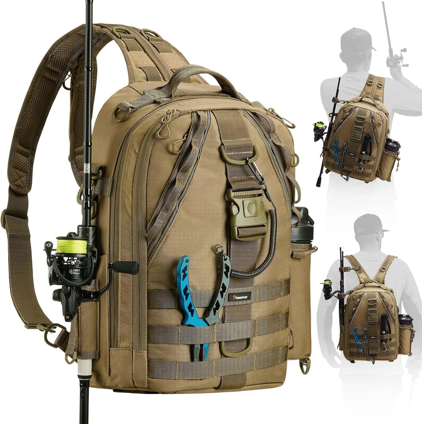 Piscifun Fishing Backpack with Rod Holder for Outdoor Adventures