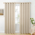 Oatmeal Linen Curtains 84 in Length 2 Panels Set - Textured Light