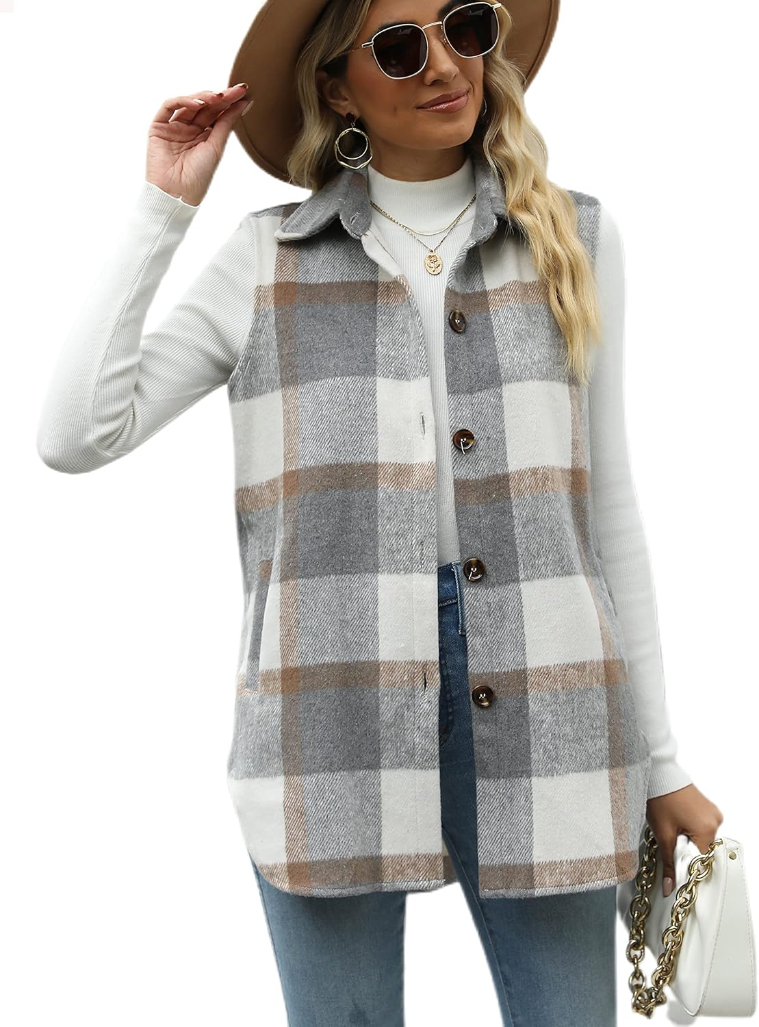 Stylish Women's Plaid Vest for Casual and Business Wear