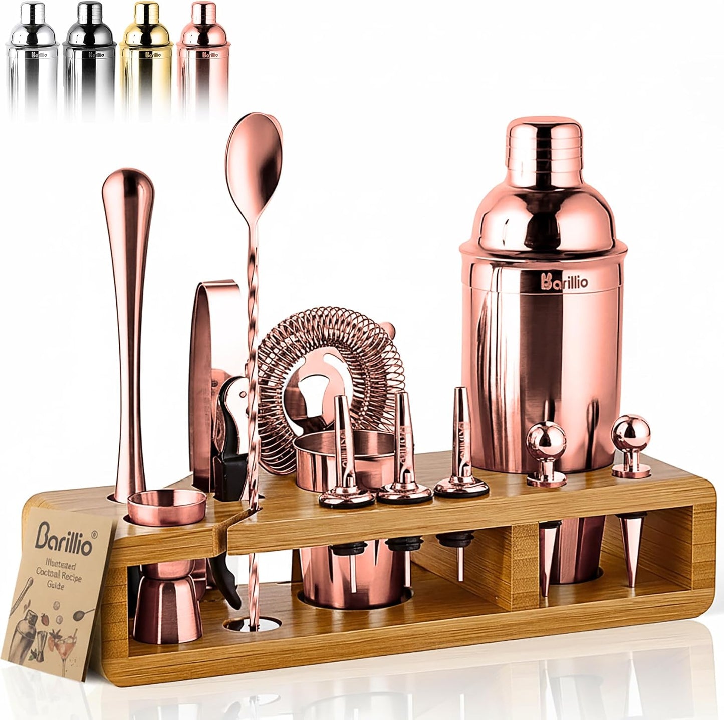 Barillio Rose Gold Bartender Kit - 23-Pc Cocktail Set