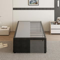 18 Inch Twin XL Bed Frame with Black Bed Cover - Sturdy Storage
